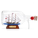 NAUTIMALL 9inch HMB Endeavour Ship in a Bottle Glass Ornament Table top Nautical Home Decoration Gift for boy (Endeavour 9“)