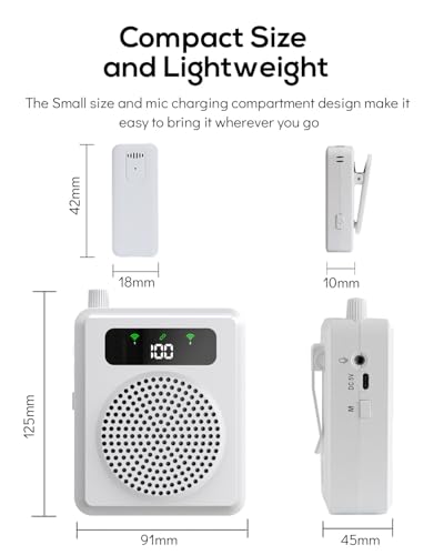 Image of Wireless Voice Amplifier for Teachers, Portable Microphone and Speaker