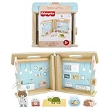 Fisher-Price Conjunto de Juego portátil de imitación de Madera Hospital de Mascotas, 6 Animales de Madera para niños y niñas de Preescolar a Partir de 3 años, JFG07