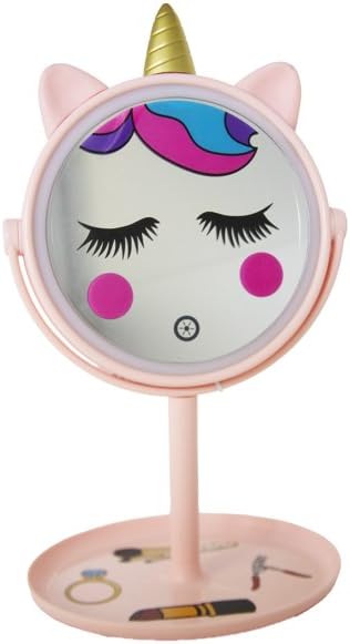 Birsppy YIROCK Ardour Van AHJDL Girls/Tween LED Makeup Mirror Unicorn