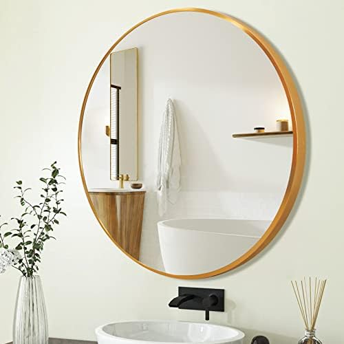 Amazon.com: Gold Round Mirror, Circle Bathroom Mirror 32 Inch with ...