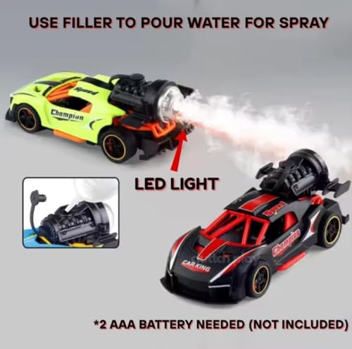 Image of Alloy Metal Die-Cast Street Racing Car 1:36 - Pull Back Toy Car with Mist Smoke Spray, Lights & Music | High-Speed Model Car for Kids Ages 3+ (Multicolor)