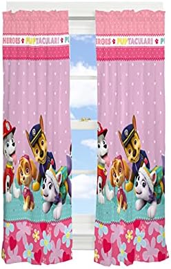 Paw Patrol Girl Kids Room Darkening Window Curtain Panels Drapes Set, 82" x 63"