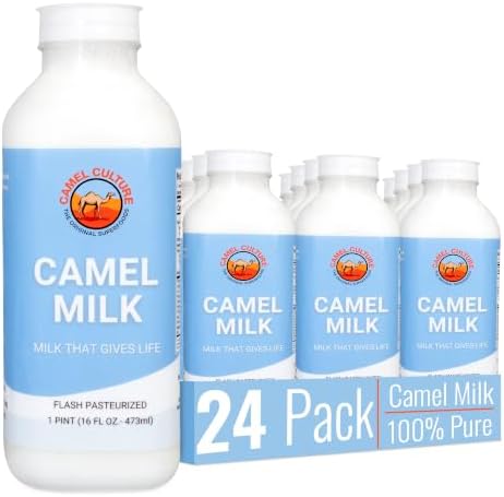 Camel Culture 1 Pint Camel Milk (24 Pack) – Grass Fed, Low Fat Milk
