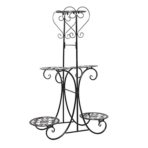 Preisvergleich Produktbild MAJOZ0 Blumenständer Metall, 5 Töpf Blumentreppe, Pflanzentreppe Pflanzregal Blumenregal für Innen-Balkon Wohzimmer Outdoor Garten Deko, 63 x 25 x 84cm