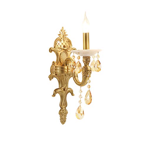 Lèche-murs Salle de séjour jade applique murale de cuisine lampe d'étude à domicile lampe de chambre à coucher en cristal applique murale de chevet lampe murale en cuivre européenne Cover