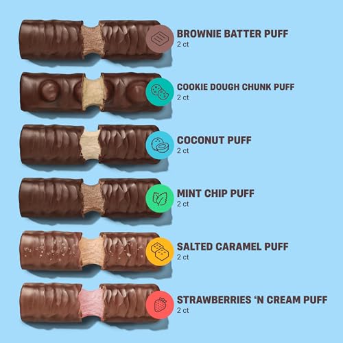 built bar puff protein bars variety pack collagen on-the-go snacks breakfast bar mixed sampler 12 pack
