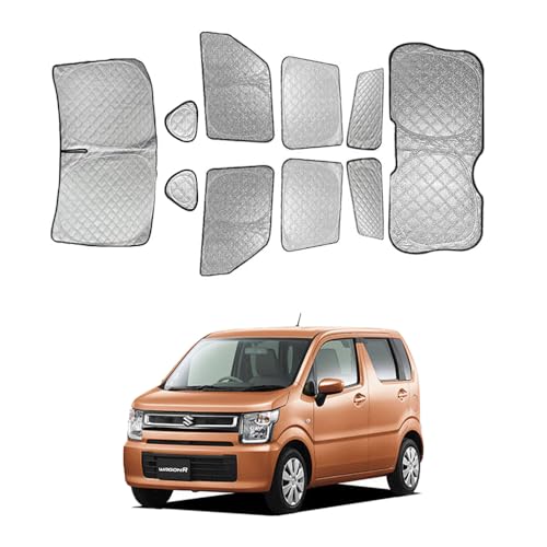 スズキ ワゴンR 6代目 MH35S/55S/85S/95S型 2017年~ サンシェード 車 遮光シェード プライバシー保護 車窓日よけ 車中泊グッズ 断熱 仮眠 盗難防止 四季兼用 スズキ ワゴンR 6代目 吸盤不要 取付簡単 露天駐車 日除け フルセ