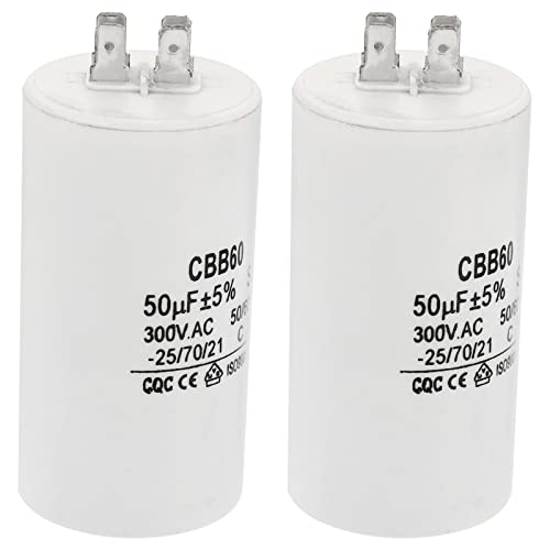 PATIKIL Condensatore CBB60 40uF 450V – 2 Pezzi, 4 Pin, 50/60Hz, Per Pompe Acqua, Lavatrici, Motori, Compressori, HVAC