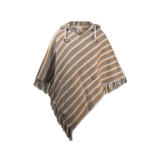 virblatt - Poncho Men | 100% Cotton | Mexican Poncho Men Baja Hoodie |Big Hood| Winter Pancho Warm Hooded Poncho Cape