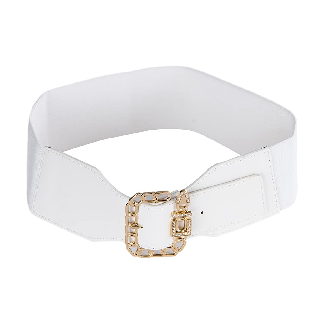 Elastic Fabric Waist Belt for Women Dresses Elegant Vintage Design Stretchy Ladies Belt for Saree Girls Jeans - Free Size (GRP-LD27White)-image-37
