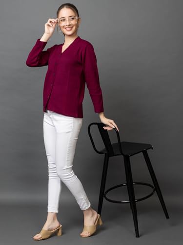Image of Wear lusso Women Woolen V Neck Casual Wear Stylish Cardigan Sweaters for Winter with Side Pocket | Cozy and Warm Winter Sweater for Girls /Ladies