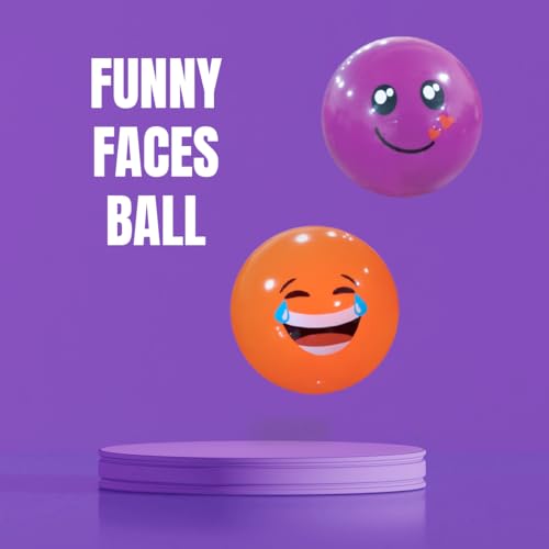 Image of GENIE'S Toy Bus 9-Inch Funny Faces Play Ball | Interactive | for Pool, Beach & Garden | Perfect for Outdoor & Indoor Play | PVC Ball for Kids & Adults I Pack of 2 (Multicolor)