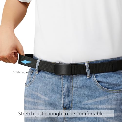 LionVII Mens Ratchet Elastic Belts, 2 Styles of Belt Buckles Bundle4