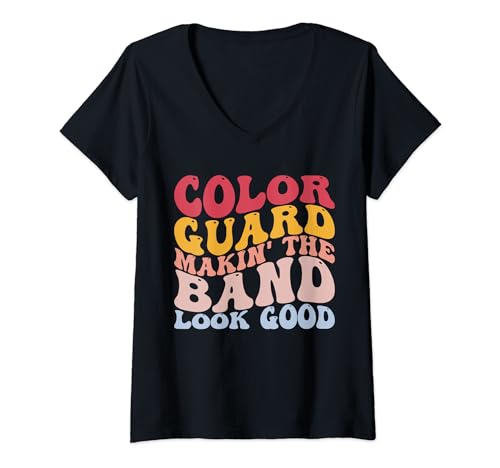 Color Guard: banda de música que hace que la banda se vea bien Camiseta Cuello V