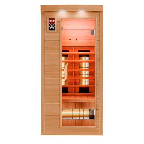 Dewello® Infrarotkabine Infrarotsauna Pierson 90x90 für 1 Person aus...