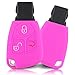Produktbild ASARAH Premium Silikon Schlüsselhülle kompatibel mit Mercedes Benz, Schutzhülle Autoschlüssel Cover - Rosa MB 3BKL-b