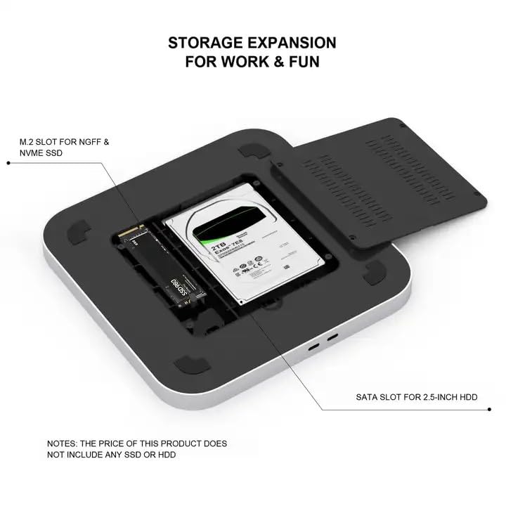 Linkify Silver MC25 Pro – M.2 HDD Case, Card Reader, Dual HDD Hub