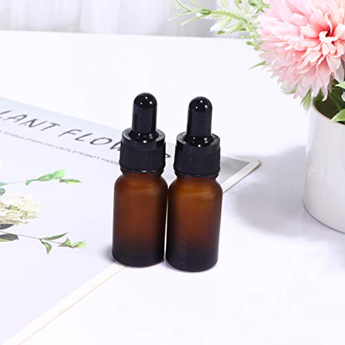 HEALLILY 10 Pcs Frasco Conta-Gotas Frascos de Tintura de Vidro á‚mbar Com Tampa de Plástico Recipien