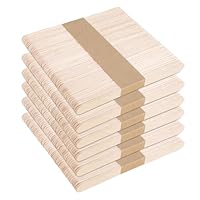 300 Stück Eisstiele Holz Holzstäbchen Zungenspatel Eisstäbchen Einweg Holzstiele Holzspachtel zum Basteln für DIY Handwerk 114 mm x 10 mm x 2 mm