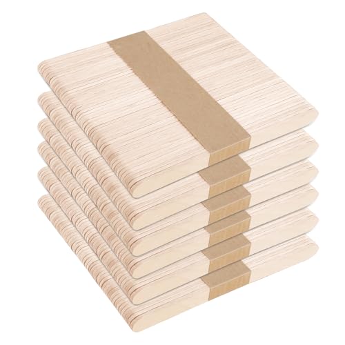 300 pièces de bâtonnets de glace en bois - Spatules en bois - Bâtonnets en bois - Bâtons à glace jetables - Spatules en bois pour bricolage, artisanat DIY - 114 mm...