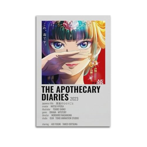 DWNARTS Farmacéutico Diario Póster Clásico Anime Lienzo Carteles Abstracto Estético Arte de Pared Impresiones Decorativas para Sala de Estar Dormitorio 60 x 90 cm (24 x 36 pulgadas) Sin Marco