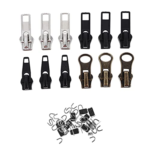 DOITOOL 57Pcs Metal Zipper Pullers Replacement Accessories for Clothing Pants and Bags Zipper Repair Tool for Fix and Sewing Projects