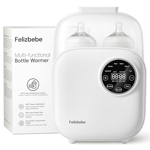 Felizbebe Flaschenwärmer Baby, 10-in-1 Sterilisator für babyflaschen, Fast Babynahrungsheizung, Abnehmbar Babykostwärmer, Fläschchenwärmer Genaue Temperaturregelung, Einfach zu reinigen Felizbebe Flaschenwärmer Baby, 10-in-1 Sterilisator für babyflaschen, Fast Babynahrungsheizung, Abnehmbar Babykostwärmer, Fläschchenwärmer Genaue Temperaturregelung, Einfach zu reinigen