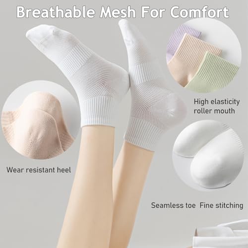 Women's Cotton Crew Socks-Breathable, Moisture-Wicking,Casual&Athletic Wear|Soft Calf Socks with Arch Support2