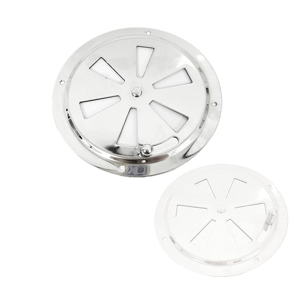 HWI Marine Stainless Steel Butterfly Vent with Side Knob - Boat Shutter Vent in 4" or 5" or 6" for Companionway Door, Cockpit and Cabin Ventilation, 2 Pcs