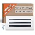 FA-STAR Clean Modern AC Vent Cover 14 x 6 (Duct Opening Cutout) - Decorative White Air Vent - Standard Linear Slot Diffuser - Register Grille for Ceiling, Walls & Floors - All Aluminium
