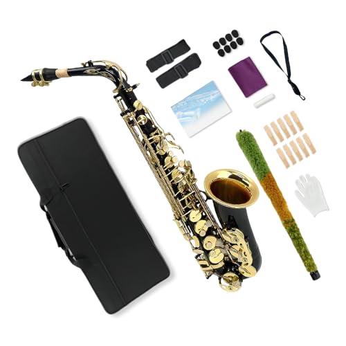 Image of Alto Saxophone, Beginner Saxophone E Flat Kit Black-Gold