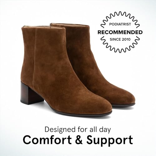 ABEO Plaza Back ZIp Booties for Women | Fall Boots for Women | Water Resistant Leather | Built-In Orthotic Insole2