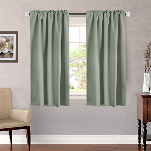 Image of H.VERSAILTEX Blackout Curtains Thermal Insulated Window Treatment Panels Room Darkening Blackout Drapes for Living Room Back Tab /Rod Pocket Bedroom Draperies, 52 x 54 Inch, Light Sage, 2 Panels