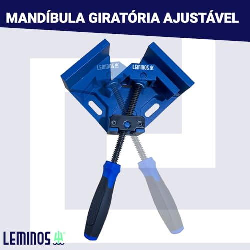Kit 2 Grampo Sargento Angular 90º Braçadeira Canto Esquadro Aperto Marcenaria Serralheria