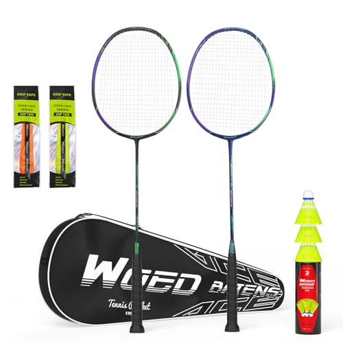 Professional Carbon Fiber Badminton Rackets Badminton Racquet for Backyards Gym(2/4 Packs)