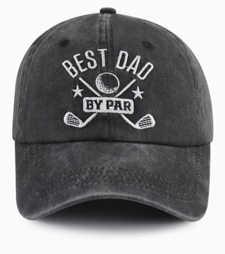 Image of Best Dad by Par Hats for Men, Adjustable Embroidered Golf Papa Baseball Cap