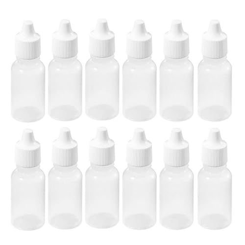 12PCS 50ML 1.7oz Transparente Vacío Recargable Plástico Exprimible Gota Ojos Botella Líquida Medicina Contenedor Con Tapa De Rosca Botellas de