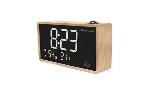 THOMSON Radio Réveil Projecteur Plafond, Double Alarme, Affichage Température et