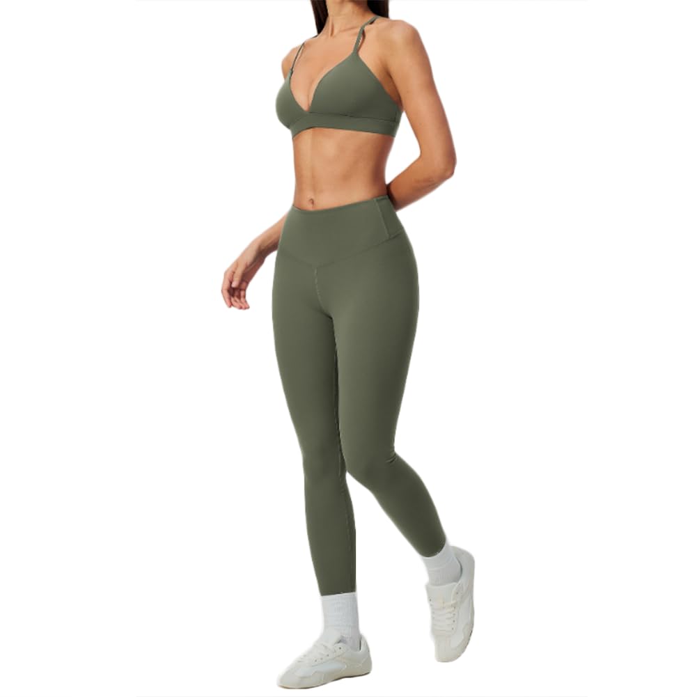 Reggiseno Sport Coppa Triangolare + Leggings Yoga Vita Alta