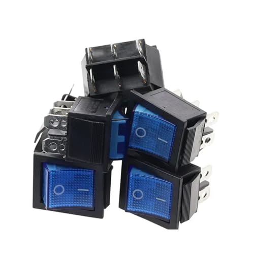 Interruptores basculantes de enclavamiento con luz azul y resistencia de 30A KCD4