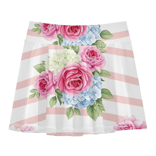 Joisal Athletic Shorts Girls Skorts Bouquets Pink Toddlers Tennis Skirts Pink Cute School 3t