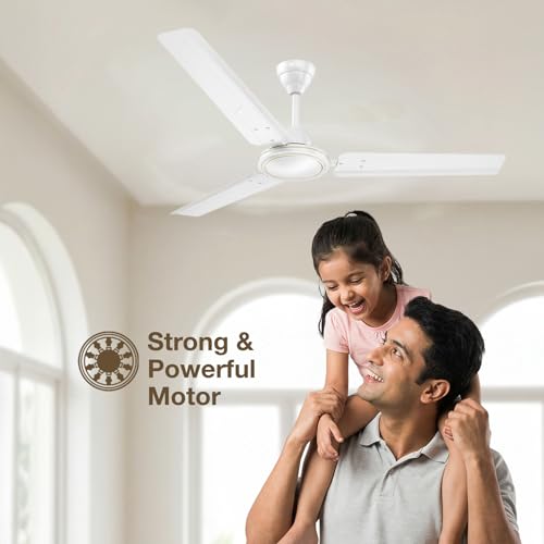 Image of Havells REO Vaayu 1200mm ES Ceiling Fan | High Speed, High Air Delivery | Strong & Powerful, Air Delivery: 220CMM| RPM: 370| 2 Year Warranty | (Pack of 1, White)