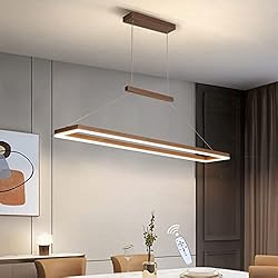 Lamparas Para Comedor Diario Lámpara colgante LED para mesa de comedor, lampara colgante LED Regulable, 3500-6500k,50 W, Lámpara Colgante Moderna con Control Remoto, Altura regulable, Mesa de Comedor Salon Colgantes L120cm