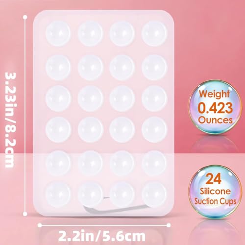 Jurqqer 2 Stück Doppelseitiger Silikon Saugnapf Handy Accessoires,Handyhülle mit Saugnäpfen Halterung,für Phone Suction,Saugnapf Handyhalterung,Dusch-Handyhalterung,Tiktok-Videos und Selfies