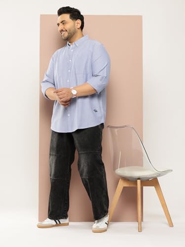 Image of Thomas Scott Men's | Plus Size | Regular Fit | Long Sleeves | Button-Down Collar | Oxford Fabric | Casual | Shirts for Men