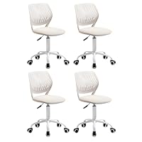Homy Casa Armless Home Office Desk Chair, Colorful Task Chair with Soft Mesh Padded Cushion, Height Adjustable Swivel Study Computer Chair for for Girls Boys Teens