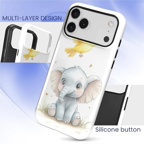 Coque iPhone 17 Pro Max robuste anti-rayure motif oiseau jaune mignon - 6