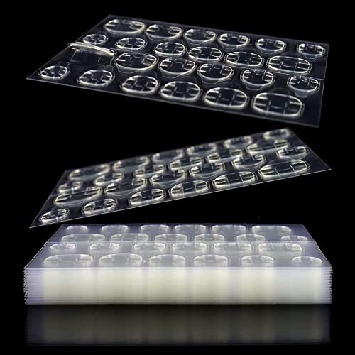 50 Sheets Double-Sided Nail Jelly Sticker Waterproof Breathable Glue Tabs Jelly Glue Adhesive Tabs Super Sticky Fake Nail Glue Stickers for Manicure and Press on (50 Sheets 1200 pcs, 6.2 cm)