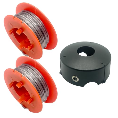 F016800175 - Bobina de repuesto para cortacésped Bosch ART 23 26 30 Combitrim Easytrim, 0.063 pulgadas/1.6 mm, 26 pies, carrete de repuesto con cubierta F016L71088 (2 carretes + 1 cubierta)